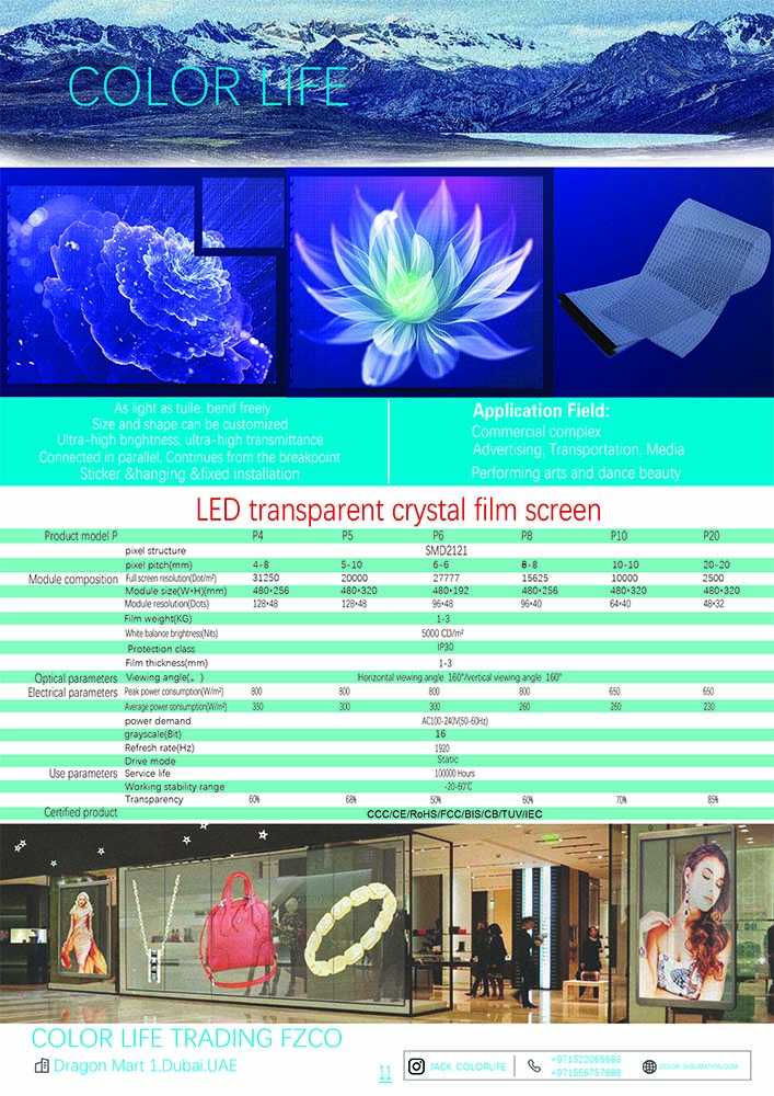 LED transparent crystal film screen