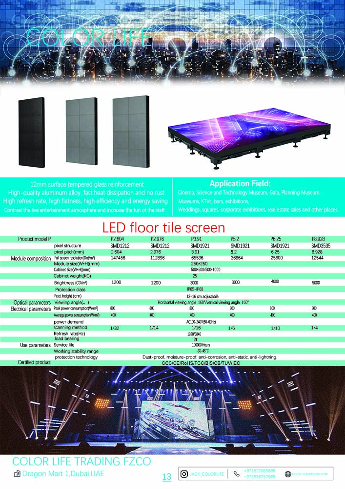 LED floor tile screen